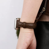 LONDON ALLEY Brown Leather Watch Strap for Women/Girls Compatible with Apple Watch Series 9 | 8 | 7 | 6 | 5 | 4 | 3 | 2 | 1 | SE, Top Grain Slim Leather Strap.